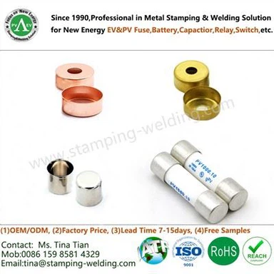 Capper d'extrémité extérieure pour fusible EV à courant faible à haute tension