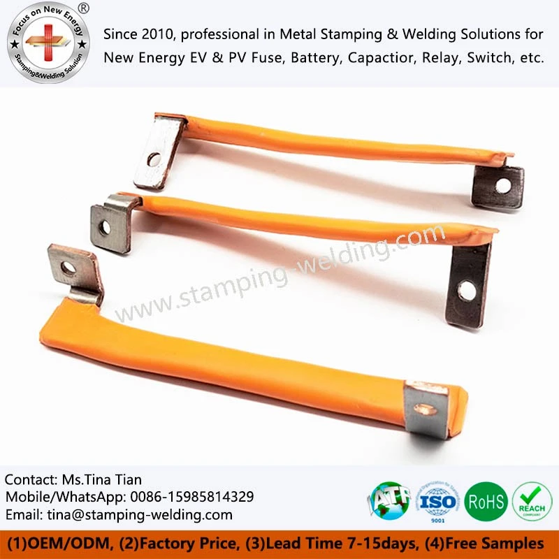 PVC Dipping Nickel Plated Copper Bus Bar for EV Battery